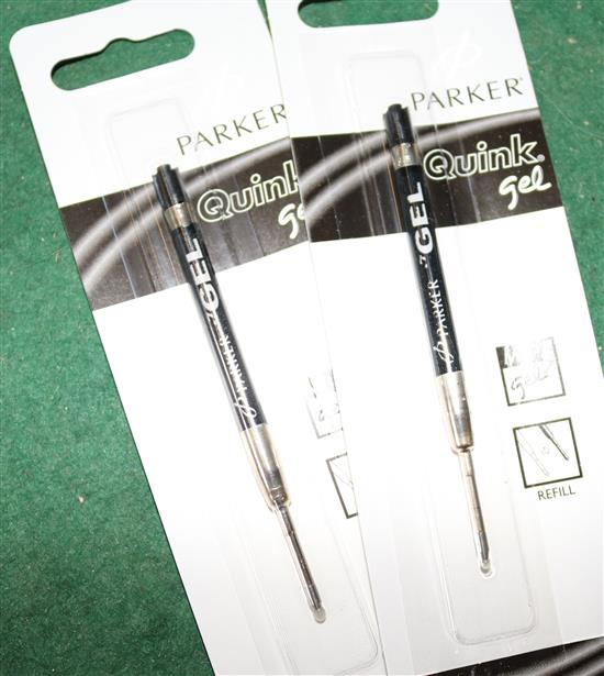 9 Parker gel ball point refills, Black